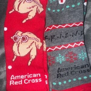 American Red Cross X F•R•I•E•N•D•S Holiday Socks Set.